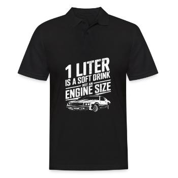 1 litre est une boisson gazeuse et non une taille de moteur E - Polo Homme - noir - Devant - Kai (181cm)
