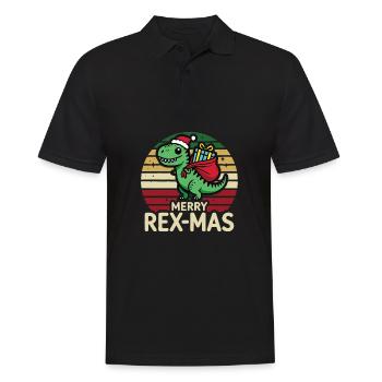 Merry Rex Mas T-Rex Dinosaure Noël Humour drôle - Polo Homme - noir - Devant - Kai (181cm)
