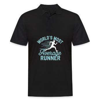Der durchschnittlichste Läufer der Welt Lustiger Jogging-Spruch - Männer Poloshirt - Schwarz - Vorne - Kai (181cm)