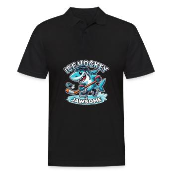Eishockey ist Jawsome Funny Shark Lover Sport Wortspiel - Männer Poloshirt - Schwarz - Vorne - Kai (181cm)