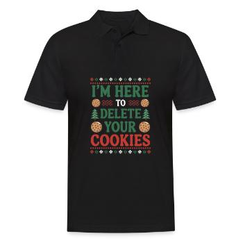 I'm here to delete your cookies Christmas Programm - Men's Polo Shirt - black - Front - Kai (181cm)