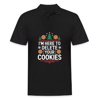 I'm here to delete your cookies Christmas Programm - Men's Polo Shirt - black - Front - Kai (181cm)