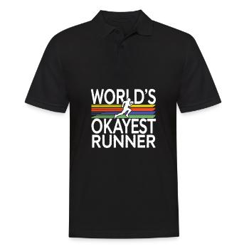 Der okayste Durchschnittsläufer der Welt Lustiger Jogging-Spruch - Männer Poloshirt - Schwarz - Vorne - Kai (181cm)