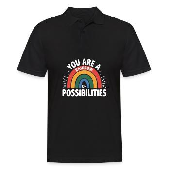 Vous êtes un arc-en-ciel de possibilités Enseignant Empower - Polo Homme - noir - Devant - Kai (181cm)