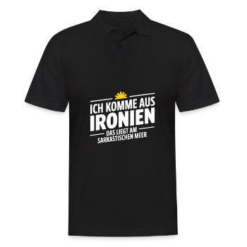 I come from ironies, that's because of the sarcastic M - Men's Polo Shirt - black - Front - Kai (181cm)
