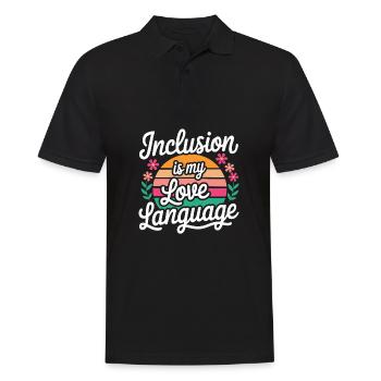 Inklusion ist meine Liebe Sprachlehrerin - Männer Poloshirt - Schwarz - Vorne - Kai (181cm)