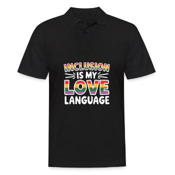 Inklusion ist meine Liebe Sprachlehrerin - Männer Poloshirt - Schwarz - Vorne - Kai (181cm)