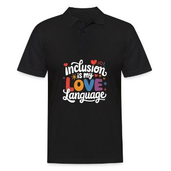 Inklusion ist meine Liebe Sprachlehrerin - Männer Poloshirt - Schwarz - Vorne - Kai (181cm)