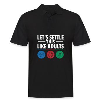 Let's Settle This Like Adults Rock Paper Scissors - Men's Polo Shirt - black - Front - Kai (181cm)