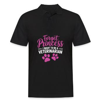Oubliez la princesse Je veux être vétérinaire - Polo Homme - noir - Devant - Kai (181cm)