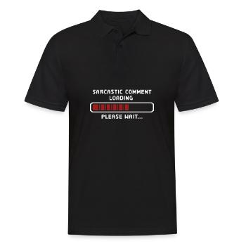 Sarcastic comment loading please wait Programmer - Men's Polo Shirt - black - Front - Kai (181cm)