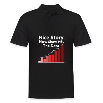 Schöne Geschichte, zeig mir jetzt den Witz des Datenanalysten - Männer Poloshirt - Schwarz - Vorne - Kai (181cm)