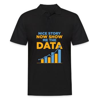 Schöne Geschichte, zeig mir jetzt den Witz des Datenanalysten - Männer Poloshirt - Schwarz - Vorne - Kai (181cm)