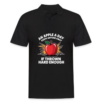 Ein Apple Ein Tag hält alle fern - Männer Poloshirt - Schwarz - Vorne - Kai (181cm)
