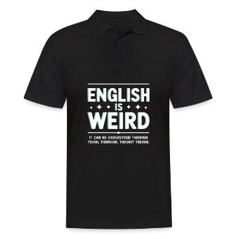 L’anglais est bizarre grâce à une réflexion approfondie - Polo Homme - noir - Devant - Kai (181cm)