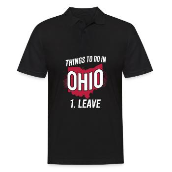 Aktivitäten in der Nähe von Ohio 1. Lass das lustige Ohio-Meme zurück - Männer Poloshirt - Schwarz - Vorne - Kai (181cm)