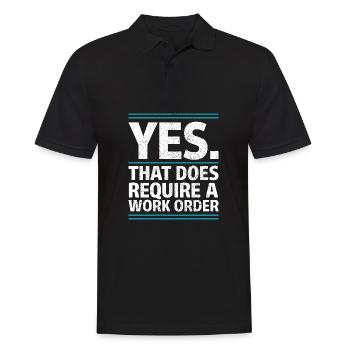 , cela nécessite un ordre de travail Humour de bureau informatique - Polo Homme - noir - Devant - Kai (181cm)