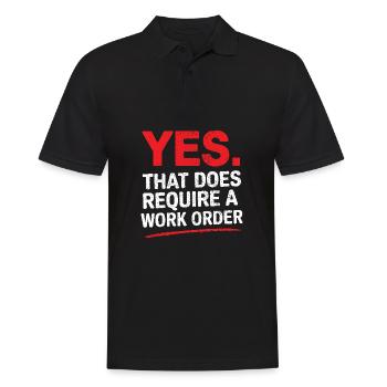 , cela nécessite un ordre de travail Humour de bureau informatique - Polo Homme - noir - Devant - Kai (181cm)