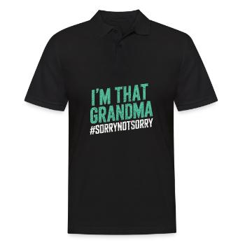 Ich bin diese Oma, tut mir leid, nicht leid - Männer Poloshirt - Schwarz - Vorne - Kai (181cm)