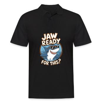 Jaw ready for this? Funny Shark Lover - Men's Polo Shirt - black - Front - Kai (181cm)