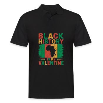 L’histoire des Noirs, c’est mon humour fier de la Saint-Valentin - Polo Homme - noir - Devant - Kai (181cm)