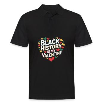 L’histoire des Noirs, c’est mon humour fier de la Saint-Valentin - Polo Homme - noir - Devant - Kai (181cm)