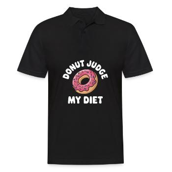 Donut judge my Diet Funny Doughnut lover Pun - Men's Polo Shirt - black - Front - Kai (181cm)