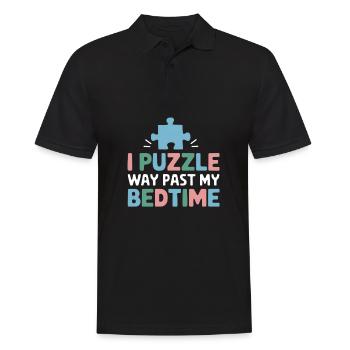 I puzzle way past my bedtime Funny Jigsaw Puzzle - Men's Polo Shirt - black - Front - Kai (181cm)