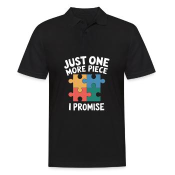 Just one more piece I Promise Funny Jigsaw Puzzle - Men's Polo Shirt - black - Front - Kai (181cm)