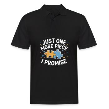 Just one more piece I Promise Funny Jigsaw Puzzle - Men's Polo Shirt - black - Front - Kai (181cm)