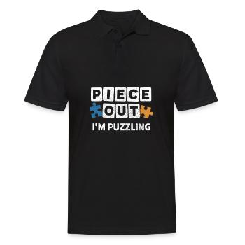 Piece Out I’m déroutant Funny Pun Jigsaw Puzzle - Polo Homme - noir - Devant - Kai (181cm)