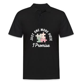 Just one more piece I Promise Funny Jigsaw Puzzle - Men's Polo Shirt - black - Front - Kai (181cm)