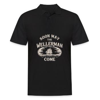 Bientôt que le wellerman vienne Sea Shanty Voilier - Polo Homme - noir - Devant - Kai (181cm)