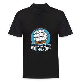Bientôt que le wellerman vienne Sea Shanty Voilier - Polo Homme - noir - Devant - Kai (181cm)