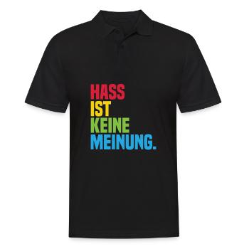 Hate is not an opinion Statement against the right - Men's Polo Shirt - black - Front - Kai (181cm)