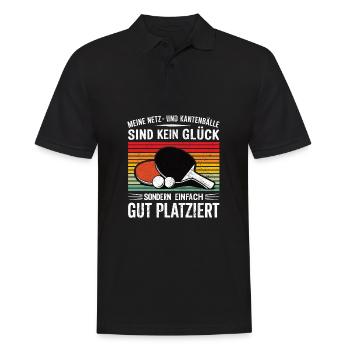 Meine Netz- und Kantenbälle sind kein Glück - Männer Poloshirt - Schwarz - Vorne - Kai (181cm)