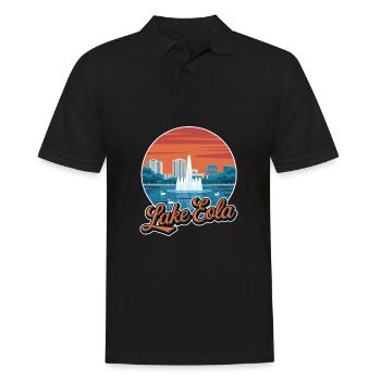 Lake Eola Orlando Florida Urlaub Souvenir - Männer Poloshirt - Schwarz - Vorne - Kai (181cm)