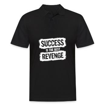Erfolg ist die beste Rache Moitvational - Männer Poloshirt - Schwarz - Vorne - Kai (181cm)