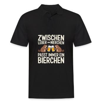 Une bière s’insère toujours entre le foie et les reins - Polo Homme - noir - Devant - Kai (181cm)