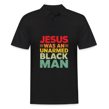 Jesus war ein unbewaffneter Schwarzer Mann Schwarzer Jesus - Männer Poloshirt - Schwarz - Vorne - Kai (181cm)