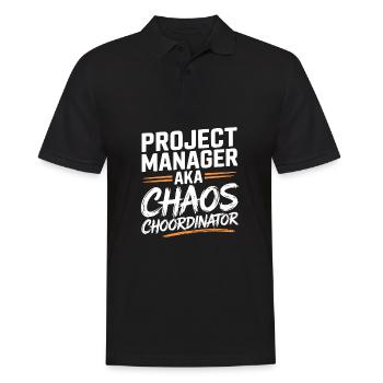 Projektmanager aka Chaos Choordinator - Männer Poloshirt - Schwarz - Vorne - Kai (181cm)