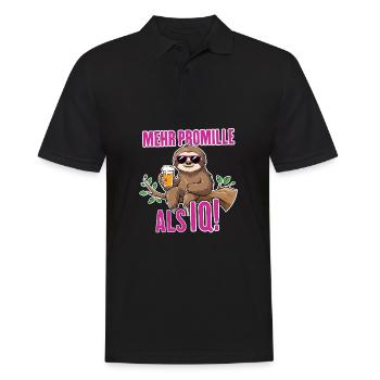 Plus pour mille que IQ Saufen Bier Alkohol Party Fau - Polo Homme - noir - Devant - Kai (181cm)