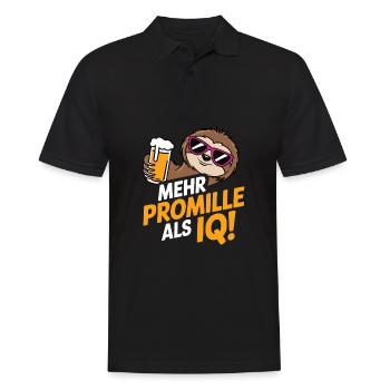 Plus pour mille que IQ Saufen Bier Alkohol Party Fau - Polo Homme - noir - Devant - Kai (181cm)