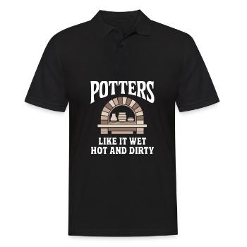 Potters like it wet hot and dirty Funny Pottery - Men's Polo Shirt - black - Front - Kai (181cm)