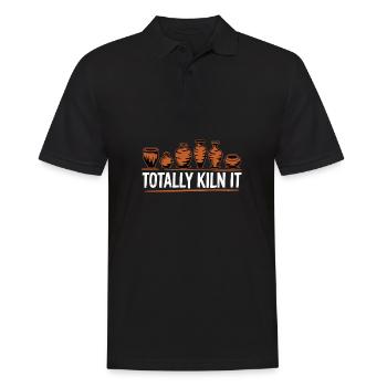 Totally kiln it Funny Pottery Pun for Ceramic Love - Men's Polo Shirt - black - Front - Kai (181cm)