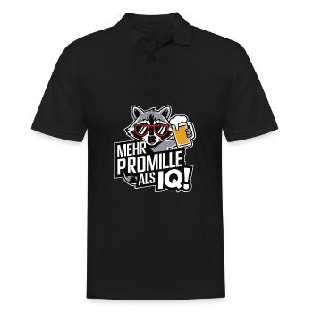 Mehr Promille als IQ Saufen Bier Alkohol Party Was - Männer Poloshirt - Schwarz - Vorne - Kai (181cm)