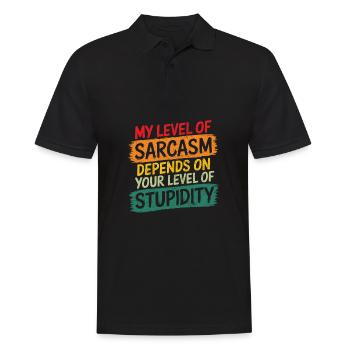 Mon niveau de sarcasme dépend de votre niveau de stupi - Polo Homme - noir - Devant - Kai (181cm)