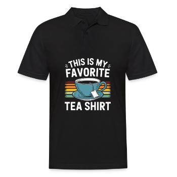 This is my favorite Tea Shirt Tea Lover Funny Pun - Men's Polo Shirt - black - Front - Kai (181cm)