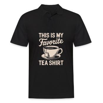 This is my favorite Tea Shirt Tea Lover Funny Pun - Men's Polo Shirt - black - Front - Kai (181cm)