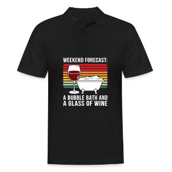 Weekend Forecast A Bubble Bath and a Glass of Wine - Men's Polo Shirt - black - Front - Kai (181cm)